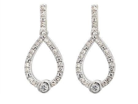 Love s Crossing Teardrop Diamond Earrings in Sterling Silver Online