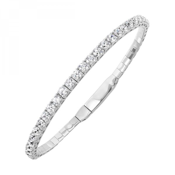 Flexible Diamond Bangle Bracelet, 1.0cttw For Cheap