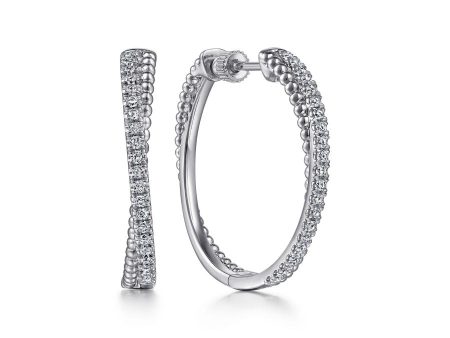 White Sapphire Twist Hoop Earrings Online Sale