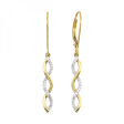 Infinity Twist Diamond Dangle Earrings in 14k Yellow Gold For Cheap