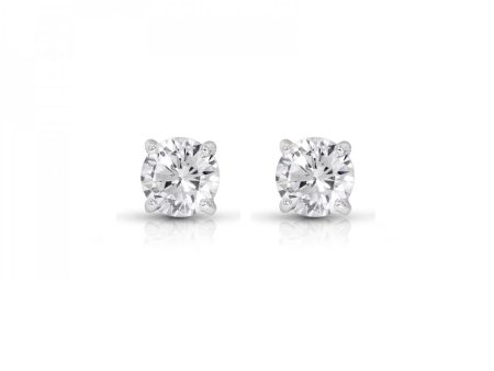 Classic 4-Prong Diamond Stud Earrings - 0.50 twt Supply