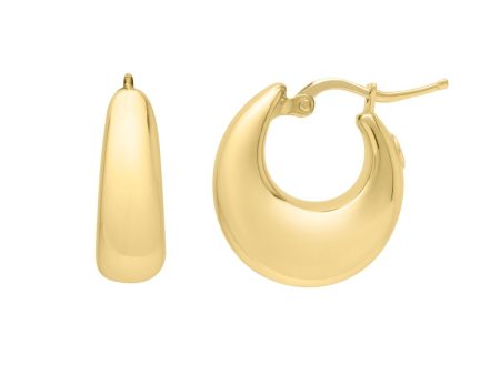 Tapered Hoop Earrings in 14k Yellow Gold For Discount