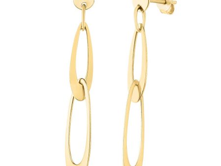 Italian Oval Link Drop Earrings in 14K Yellow Gold Supply