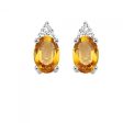 Citrine Stud Earrings with Diamonds Supply