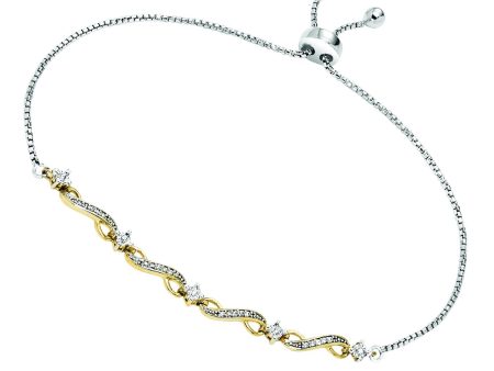 Diamond Infinity Bolo Bracelet in Sterling Silver Cheap