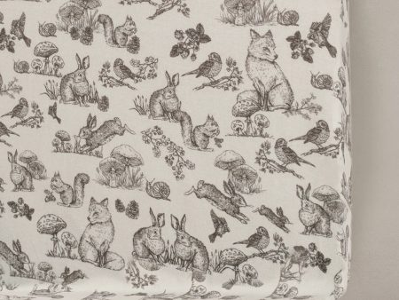 Oilo Organic Cotton Jersey Crib Sheet Woodland For Sale