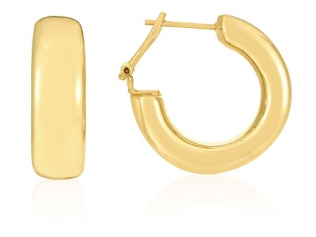 C-Hoop Round Earrings in 14k Yellow Gold Online Sale