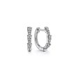 Tapered Pave Diamond Huggie Earrings in White Gold, 0.20 cttw Discount