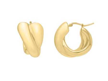 Chunky Crossover Huggie Hoop Earrings Hot on Sale