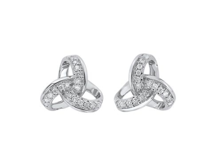 White Gold Diamond Interlocking Knot Stud Earrings Online Hot Sale