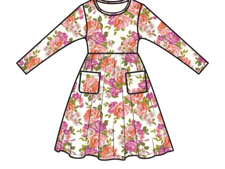 Angel Dear Wild Rose Floral Twirly Dress Online now