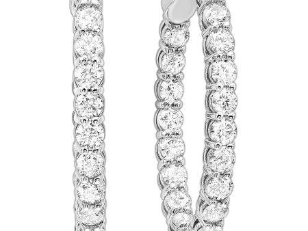 Inside Out Oval Diamond Hoop Earrings- 3.00 ctw. Online Hot Sale