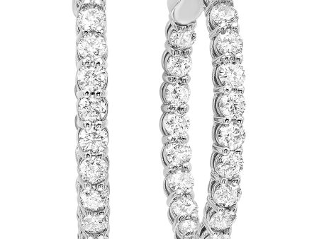 Inside Out Diamond Oval Hoop Earrings- 2.00 twt. Fashion