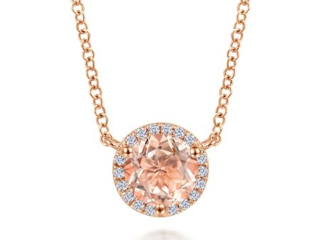 Morganite and Diamond Pendant on Sale