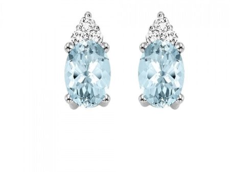 Aquamarine Stud Earrings with Diamonds Online Hot Sale