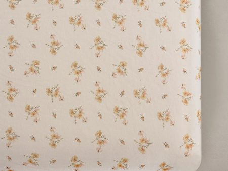 Oilo Organic Cotton Jersey Crib Sheet-Dainty Floral Hot on Sale