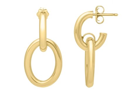 Interlocking Link Drop Earrings in 14K Yellow Gold Hot on Sale