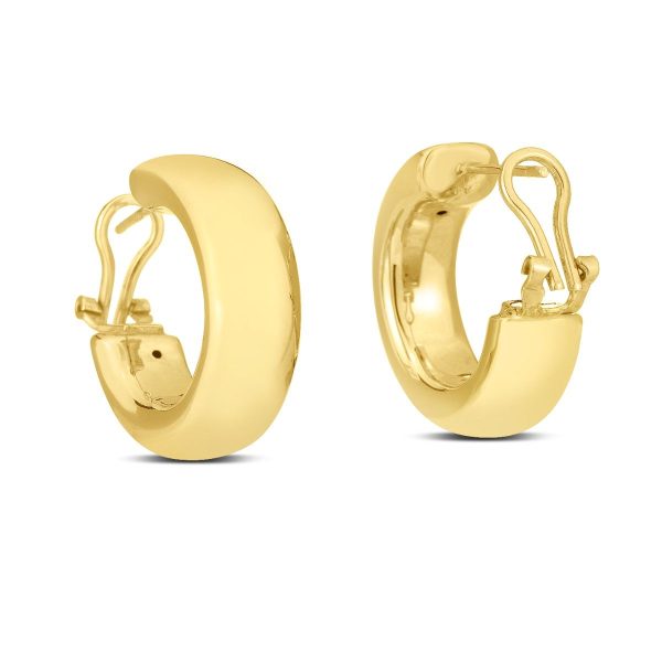 C-Hoop Round Earrings in 14k Yellow Gold Online Sale