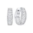 Triple Row Inside Out Diamond Huggie Hoop Earrings Online Hot Sale