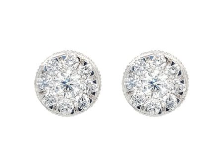 Diamond Cluster Stud Earrings, 1.50 ctw Supply