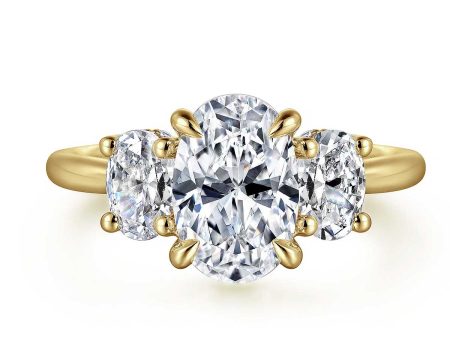 Charisa Oval Diamond Engagement Ring with Hidden Halo and Side Diamonds Cheap