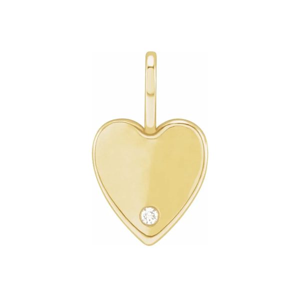 Engraveable Heart Charm with Diamond Accent Online now