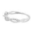 White Gold Diamond Infinity Twist Band Ring, 0.10 cttw Cheap