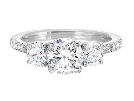 3-Stone Round Lab Created Diamond Engagement Ring, 1.84ctw. Online Hot Sale