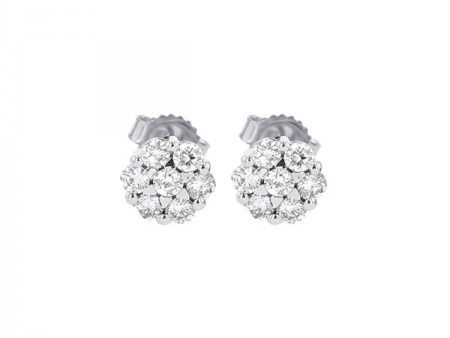 Timeless Round Cut Diamond Cluster Stud Earrings, 0.10 cttw Fashion