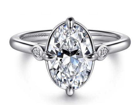 Charli Oval Diamond Engagement Ring Setting with Side Diamonds Online