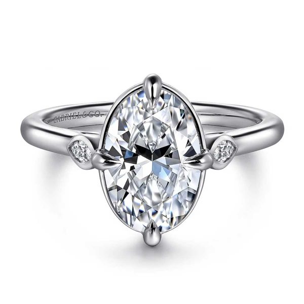 Charli Oval Diamond Engagement Ring Setting with Side Diamonds Online