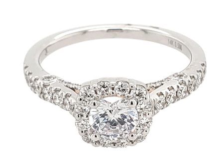 Cushion-Shaped Halo Diamond Engagement Ring Setting, 0.5cttw Online Sale