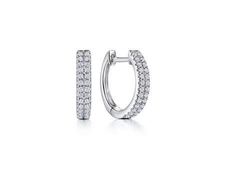 Double Pave Diamond Row Huggie Earrings Online now