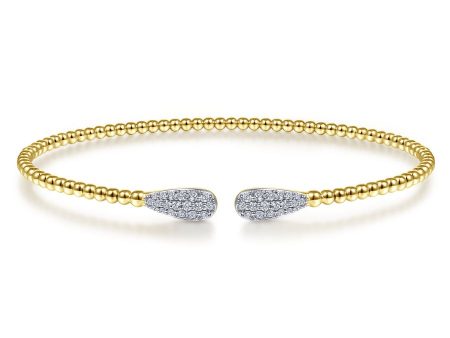 Bujukan Bead Cuff with Pave Diamond Teardrops Online Sale