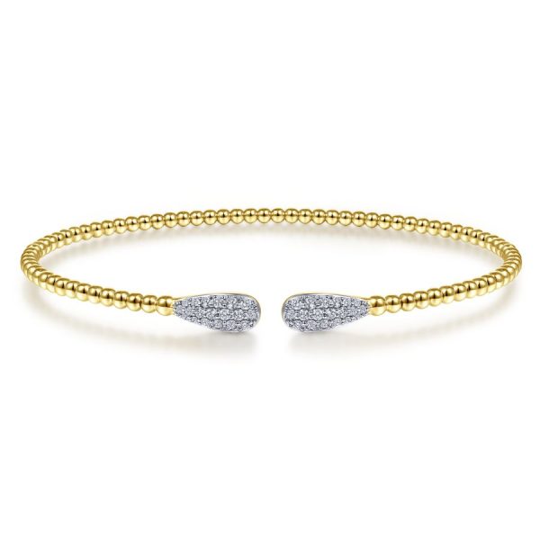 Bujukan Bead Cuff with Pave Diamond Teardrops Online Sale