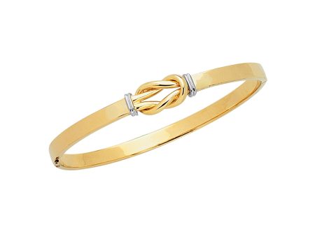 Polished Yellow & White Gold Knot Bangle Online