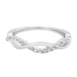 White Gold Diamond Infinity Twist Band Ring, 0.10 cttw Cheap