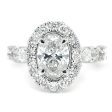 Oval Shaped Lab-Created Diamond Halo Engagement Ring in White Gold, 2.66 cttw Online