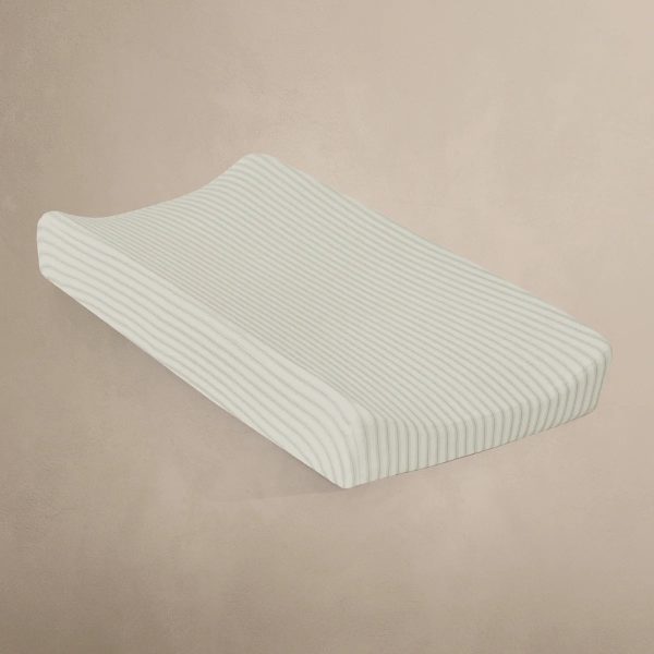 Oilo Organic Cotton Changing Pad Cover Sea Moss Stripe Discount