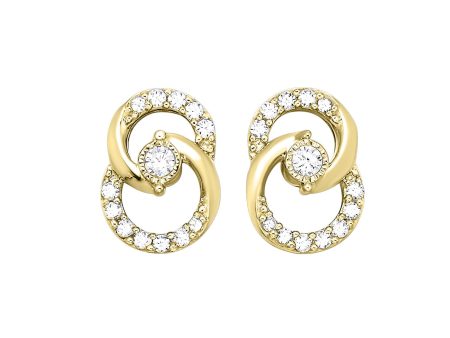 Interlocked Diamond Circle Earrings in Yellow Gold Online Hot Sale