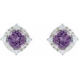 Amethyst Earrings with Diamonds For Discount