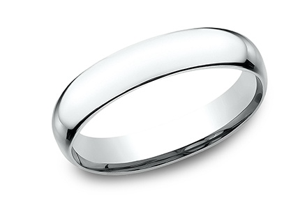 14k White Gold Polished Wedding Band- 4mm on Sale