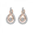 Love s Crossing Love Knot Infinity Swirl Two Tone Diamond Earrings, 0.20 cttw For Discount