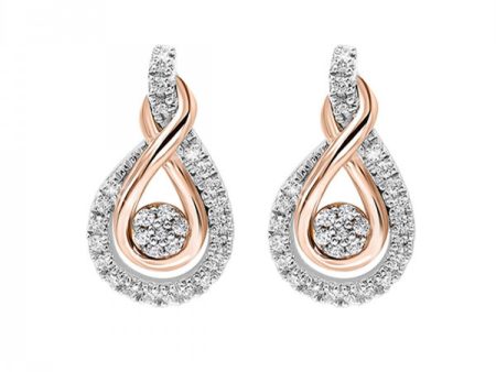 Love s Crossing Love Knot Infinity Swirl Two Tone Diamond Earrings, 0.20 cttw For Discount