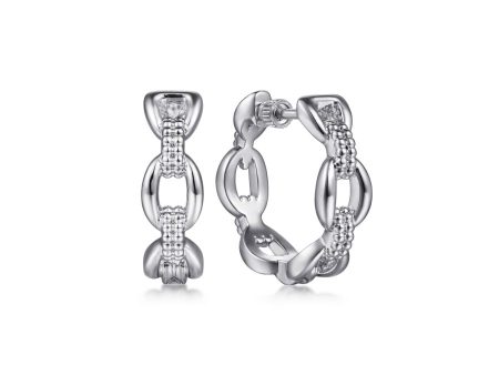 Chain Link Hoop Earrings in Sterling Silver Fashion