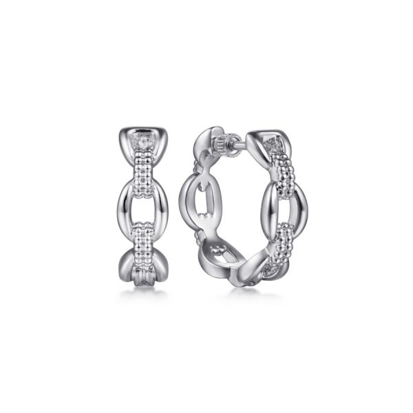 Chain Link Hoop Earrings in Sterling Silver Fashion