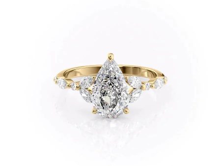 The Chelsea Set With A 1.5 Carat Pear Moissanite Online now