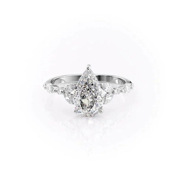 The Chelsea Set With A 4 Carat Pear Moissanite Online now