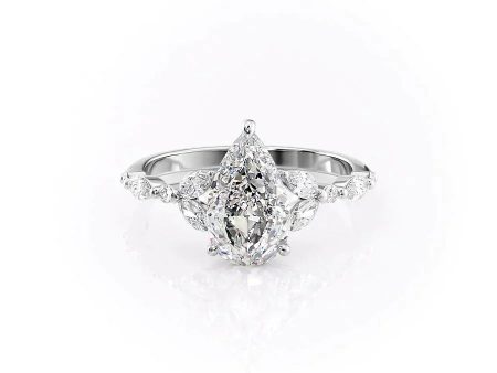 The Chelsea Set With A 1.5 Carat Pear Moissanite Fashion